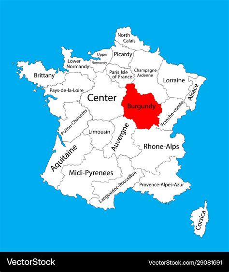 map of burgundy region france.